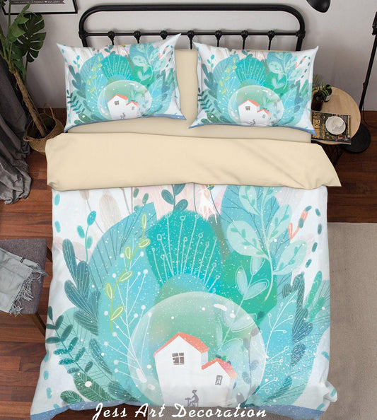 3D Blue Tree House Painting Quilt Cover Set Bedding Set Duvet Cover Pillowcases A511 LQH