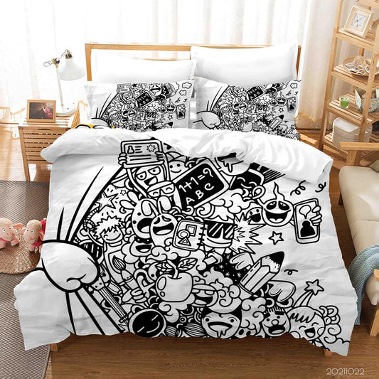 3D Abstract Monster Graffiti Quilt Cover Set Bedding Set Duvet Cover Pillowcases 43