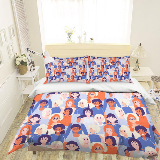3D Cartoon Crowd Pattern Quilt Cover Set Bedding Set Pillowcases 127