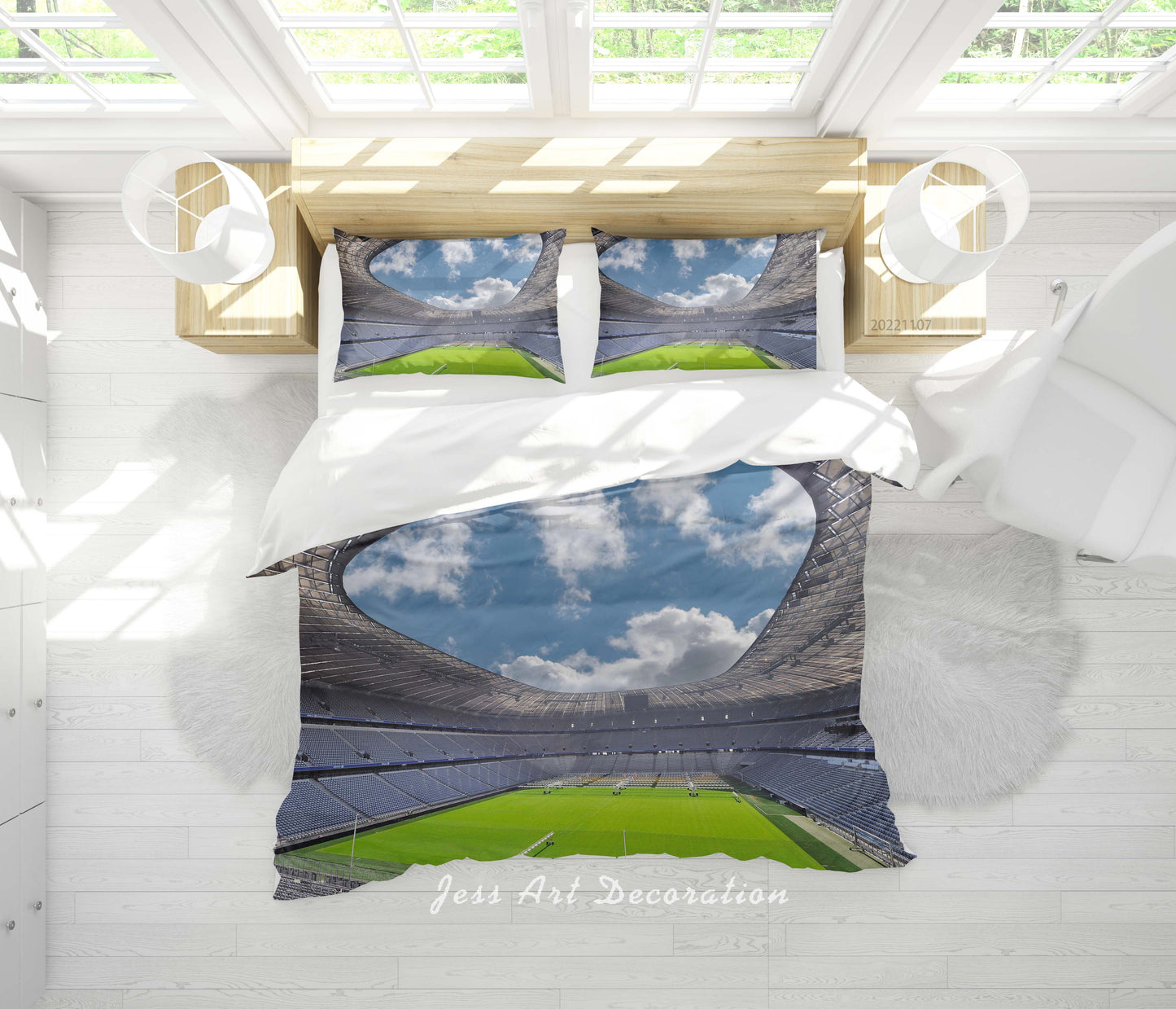 3D Bayern Munich Football Field Cloud Sky Quilt Cover Set Bedding Set Duvet Cover Pillowcase 728