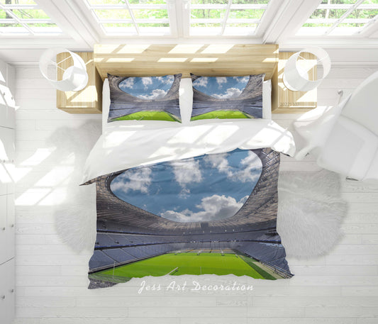 3D Bayern Munich Football Field Cloud Sky Quilt Cover Set Bedding Set Duvet Cover Pillowcase 728
