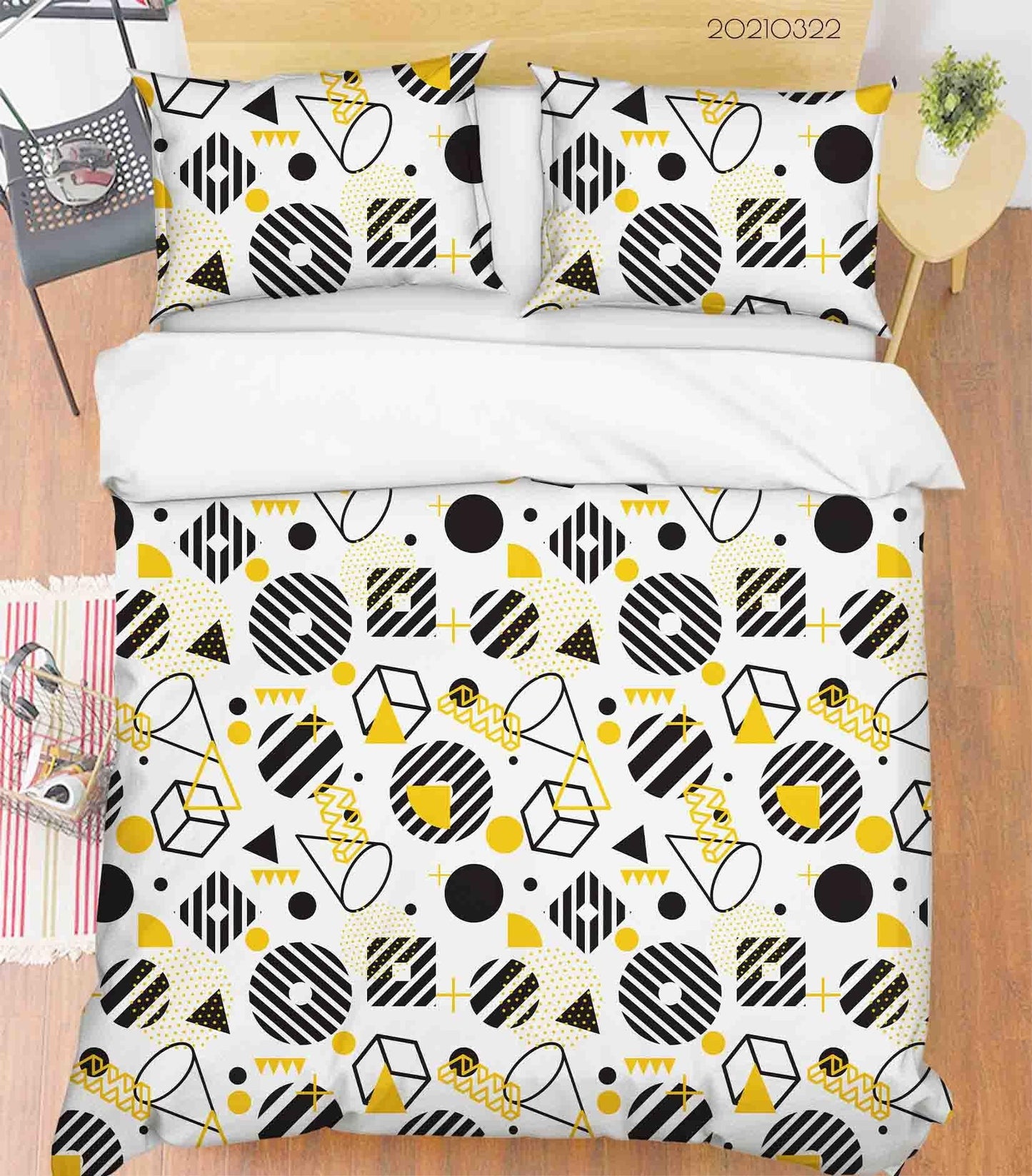 3D Abstract Geometric Pattern Quilt Cover Set Bedding Set Duvet Cover Pillowcases 133