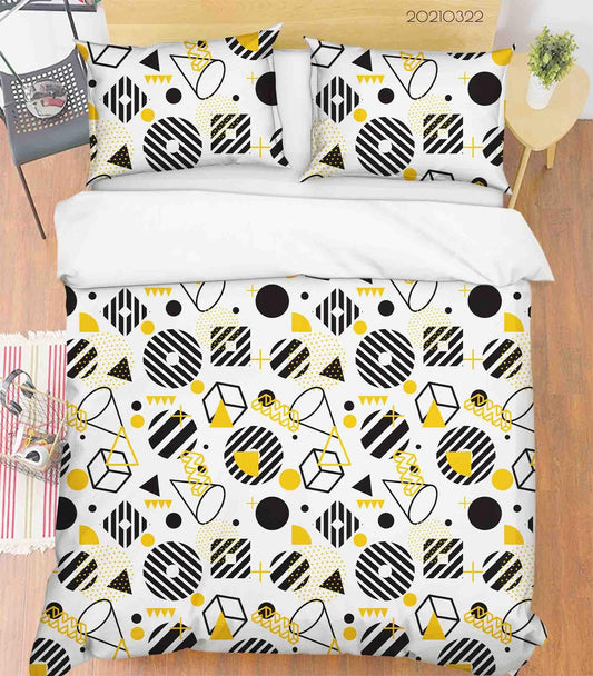 3D Abstract Geometric Pattern Quilt Cover Set Bedding Set Duvet Cover Pillowcases 133