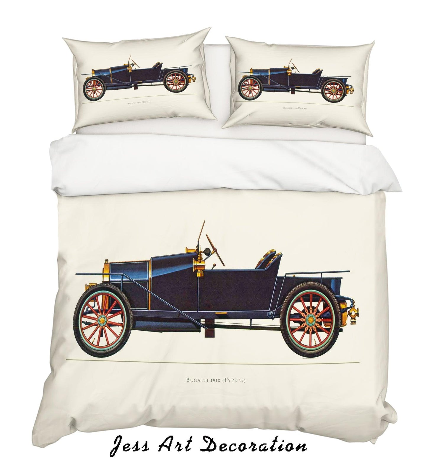 3D Black Retro Classic Cars Quilt Cover Set Bedding Set Pillowcases 05