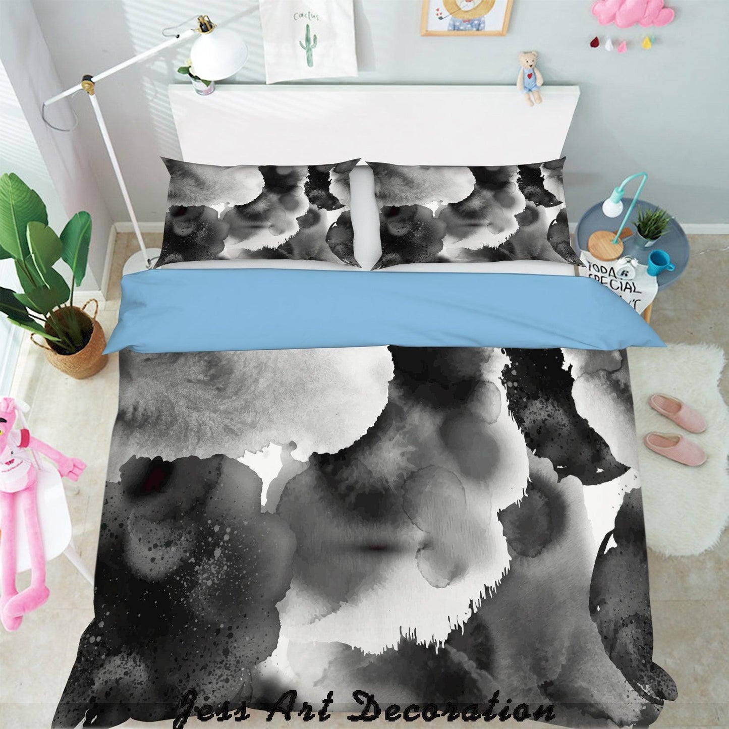 3D Black White Background Quilt Cover Set Bedding Set Pillowcases 319