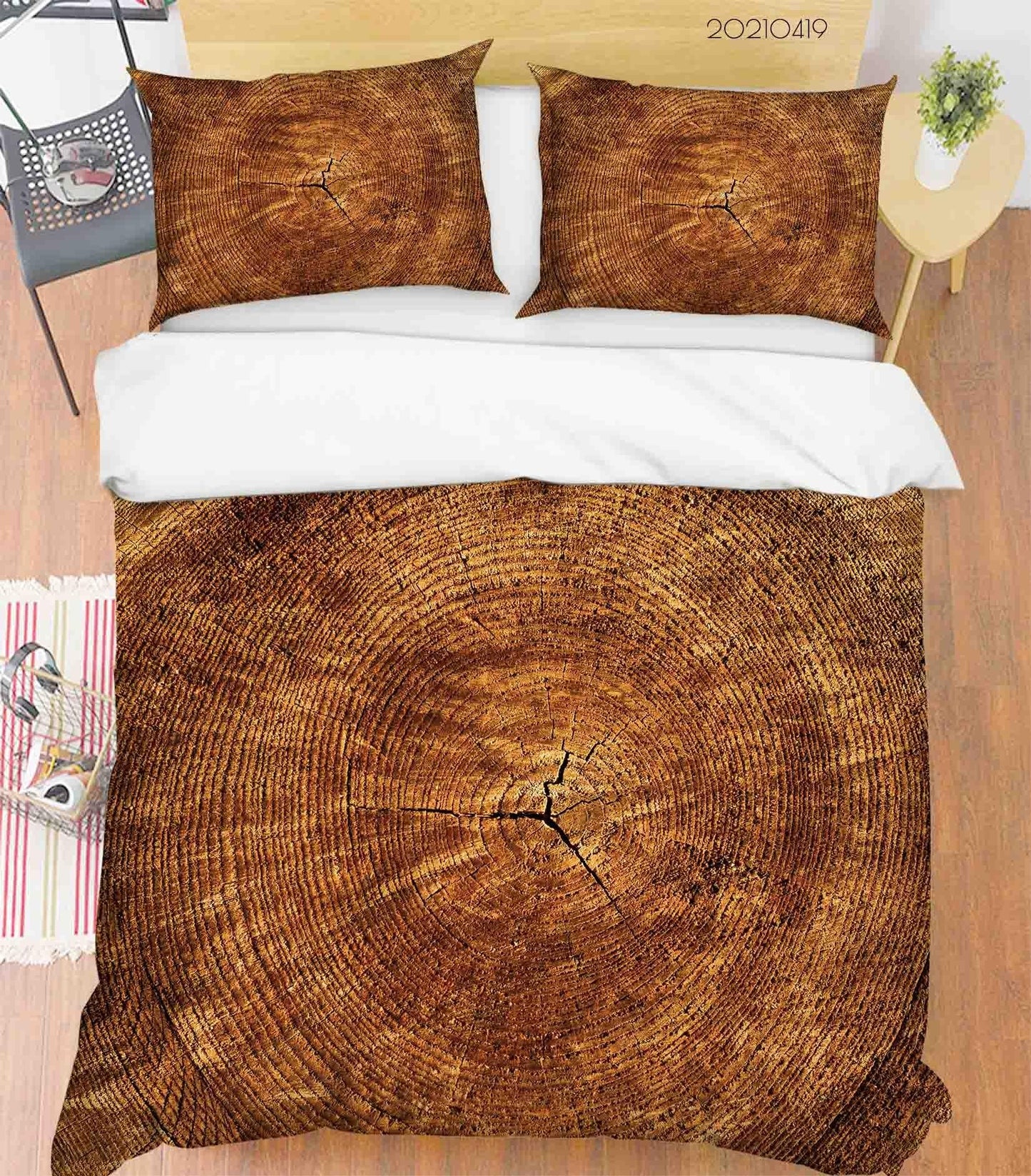 3D Brown Wood Texture Quilt Cover Set Bedding Set Duvet Cover Pillowcases 209