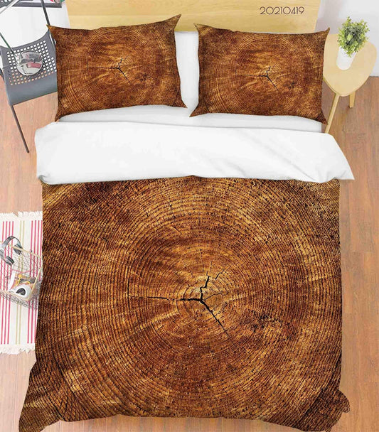 3D Brown Wood Texture Quilt Cover Set Bedding Set Duvet Cover Pillowcases 209