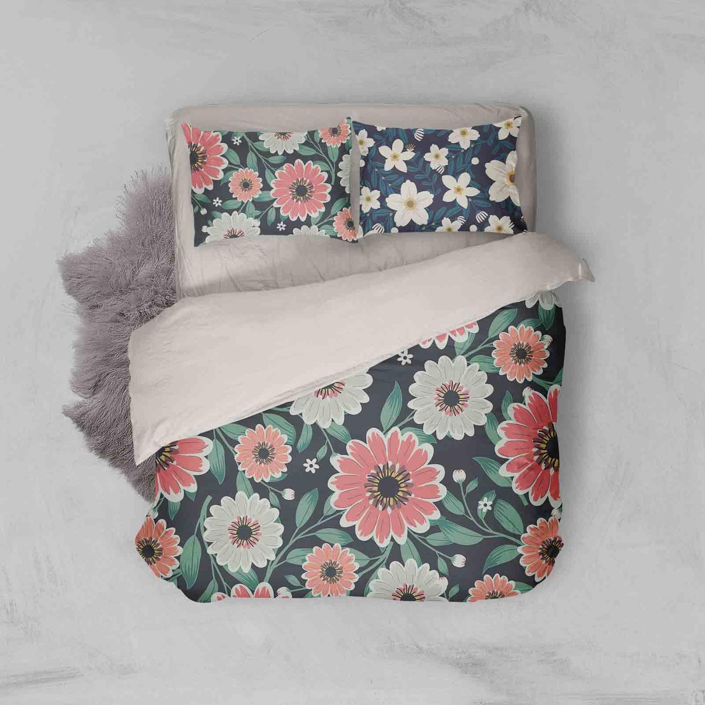 3D Black Green Red Floral Quilt Cover Set Bedding Set Pillowcases 71