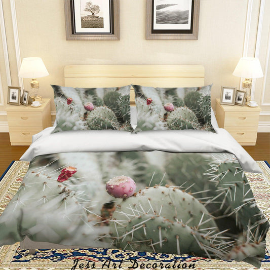 3D Cactus Pattern Quilt Cover Set Bedding Set Duvet Cover Pillowcases LQH A72