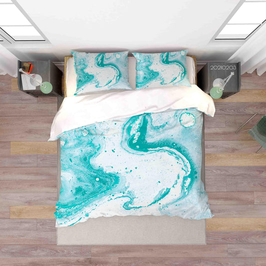 3D Abstract Green Marble Texture Quilt Cover Set Bedding Set Duvet Cover Pillowcases 48