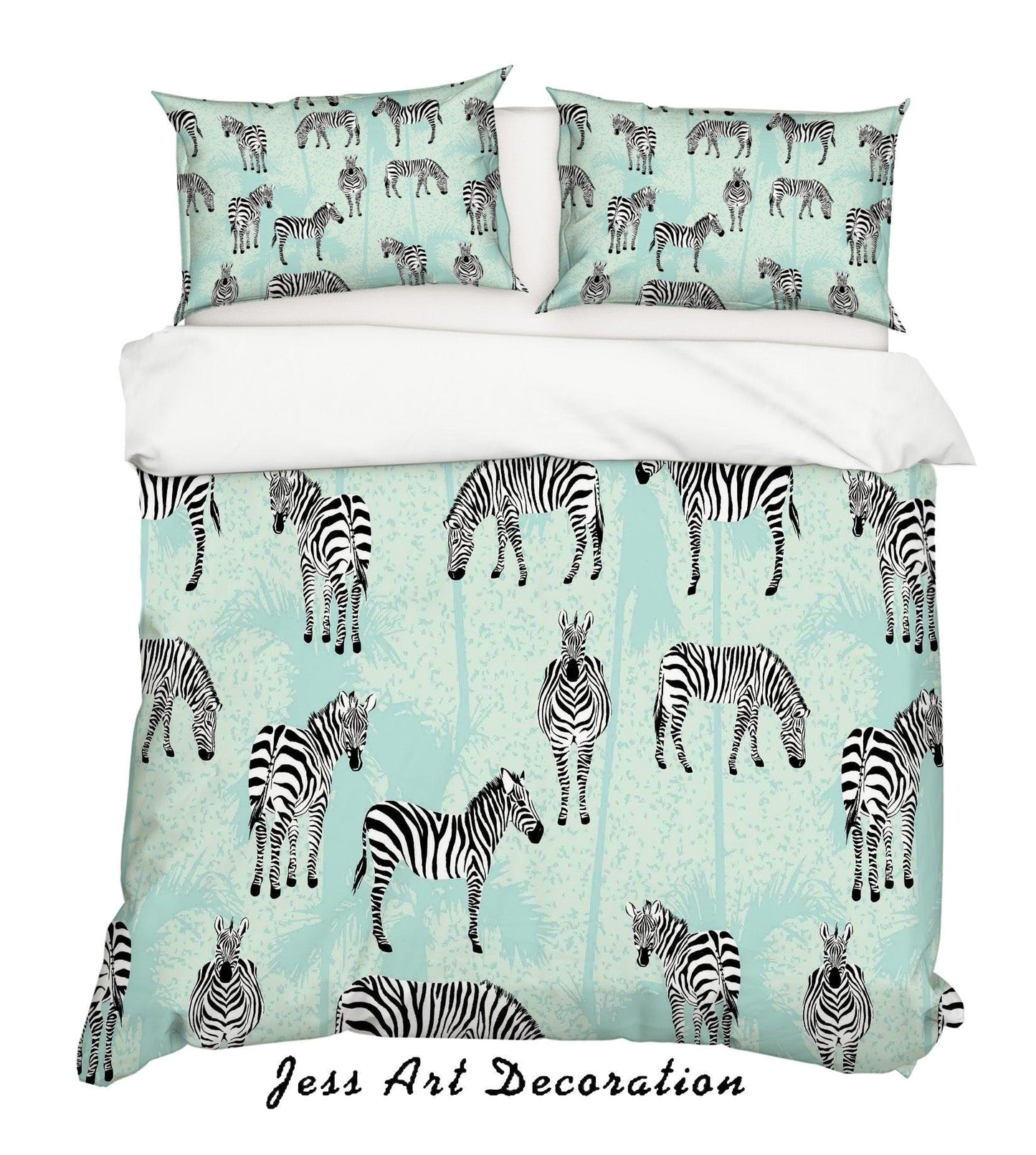 3D Blue Zebra Quilt Cover Set Bedding Set Pillowcases SF13