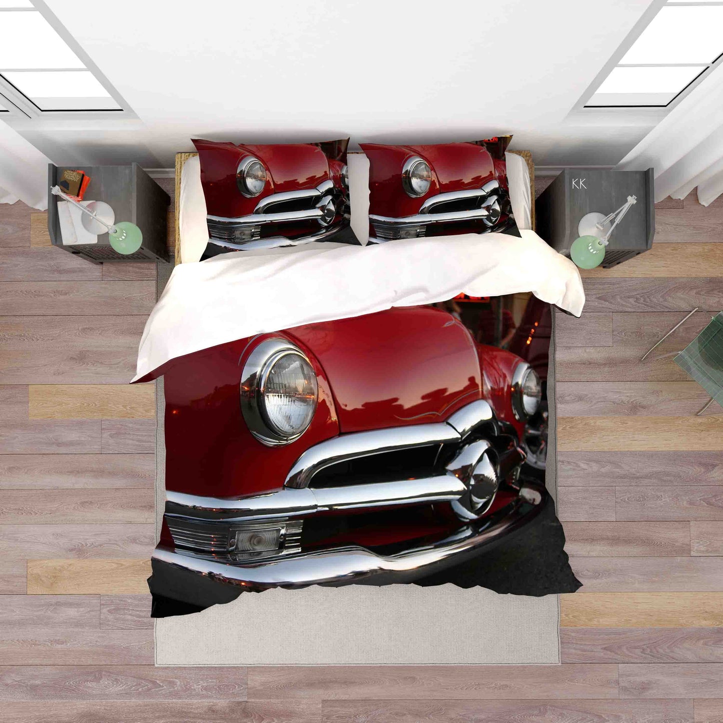 3D Automative Lighting Tyre Red Quilt Cover Set Bedding Set Duvet Cover Pillowcase 372