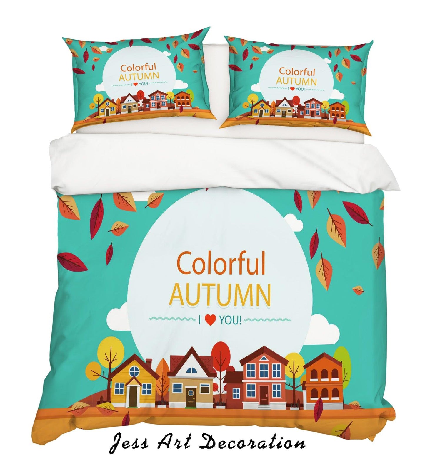 3D Cartoon House Quilt Cover Set Bedding Set Pillowcases 11