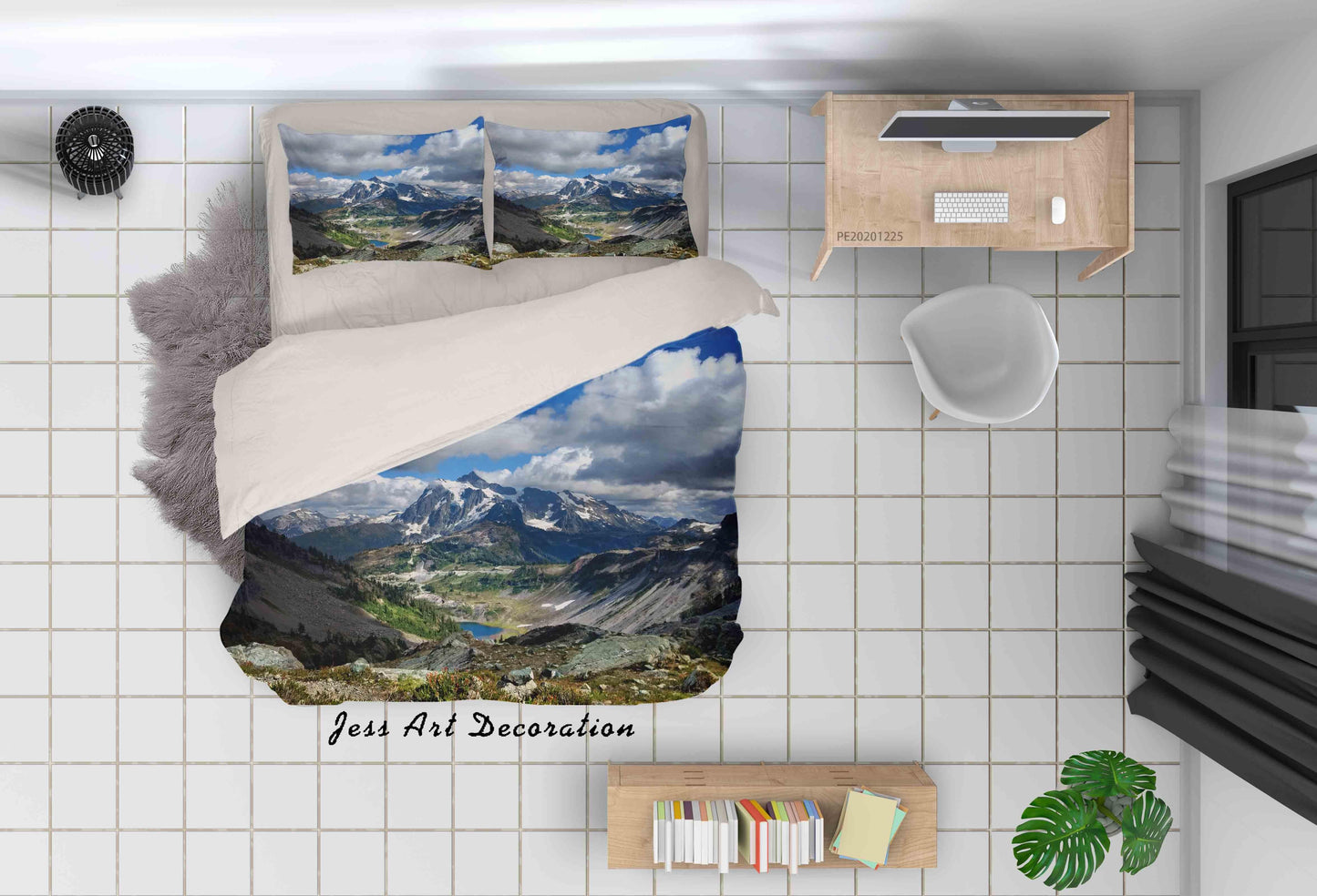 3D Blue Sky Cloud Mountain Scenery Quilt Cover Set Bedding Set Duvet Cover Pillowcases 8