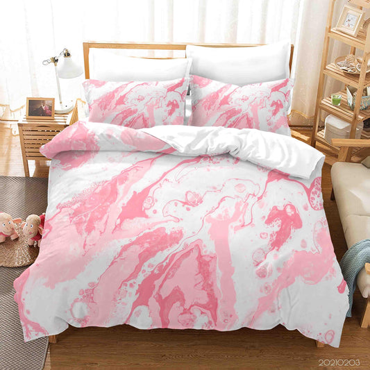 3D Abstract Pink Marble Texture Quilt Cover Set Bedding Set Duvet Cover Pillowcases 68