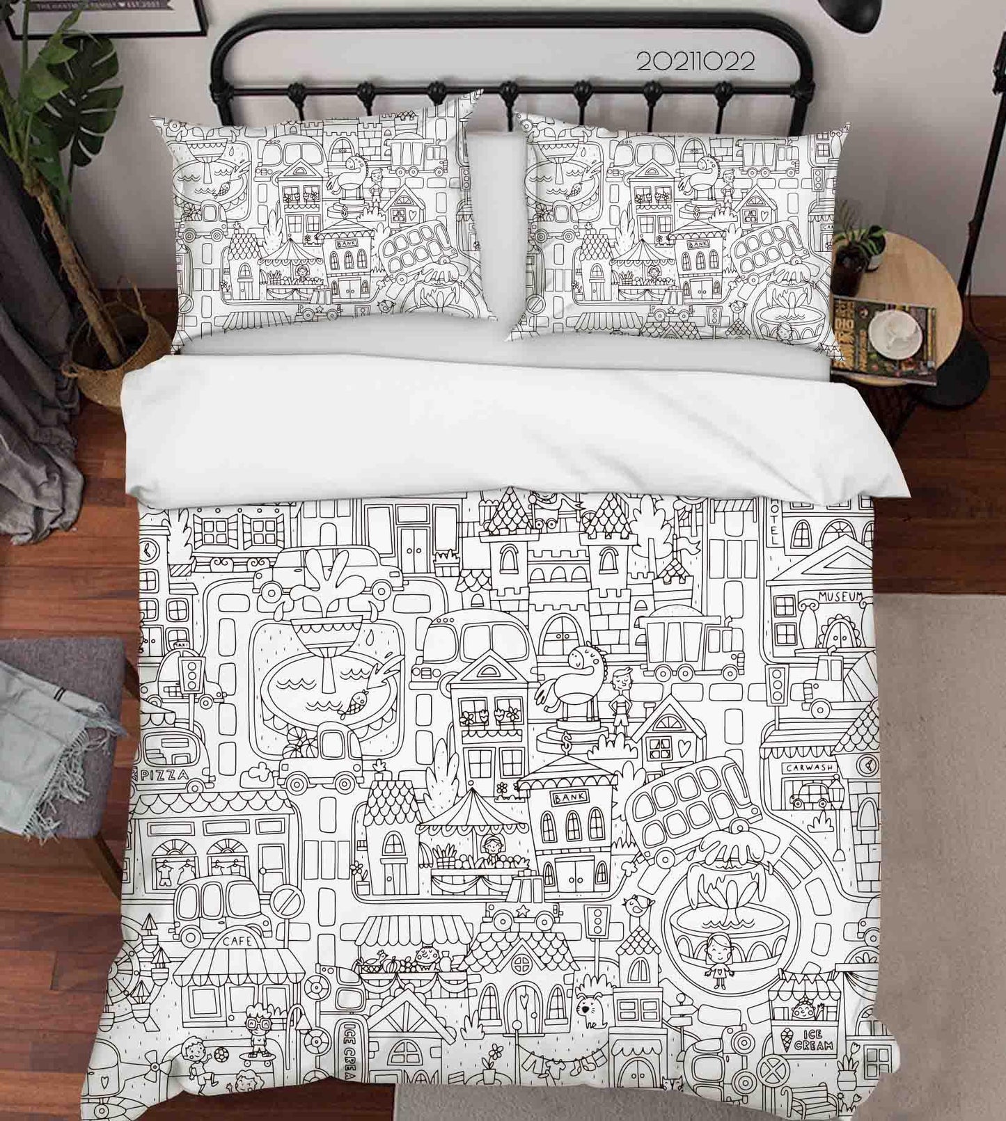 3D Cartoon Illustration Doodle Quilt Cover Set Bedding Set Duvet Cover Pillowcases 51