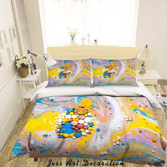 3D Abstract Color Marble Pebbles Quilt Cover Set Bedding Set Duvet Cover Pillowcases 6