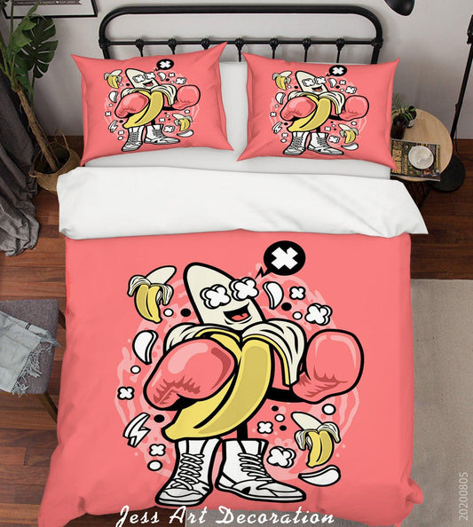 3D Cartoon Banana Character Quilt Cover Set Bedding Set Duvet Cover Pillowcases LXL 296
