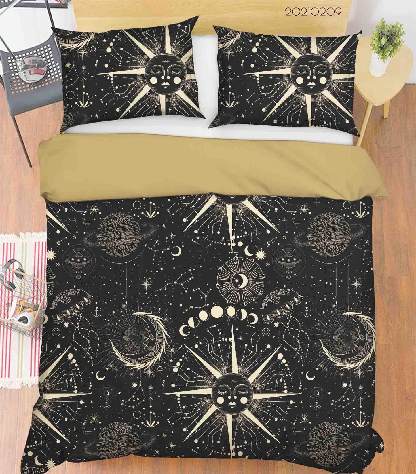 3D Black Space Solar System Quilt Cover Set Bedding Set Duvet Cover Pillowcases 36