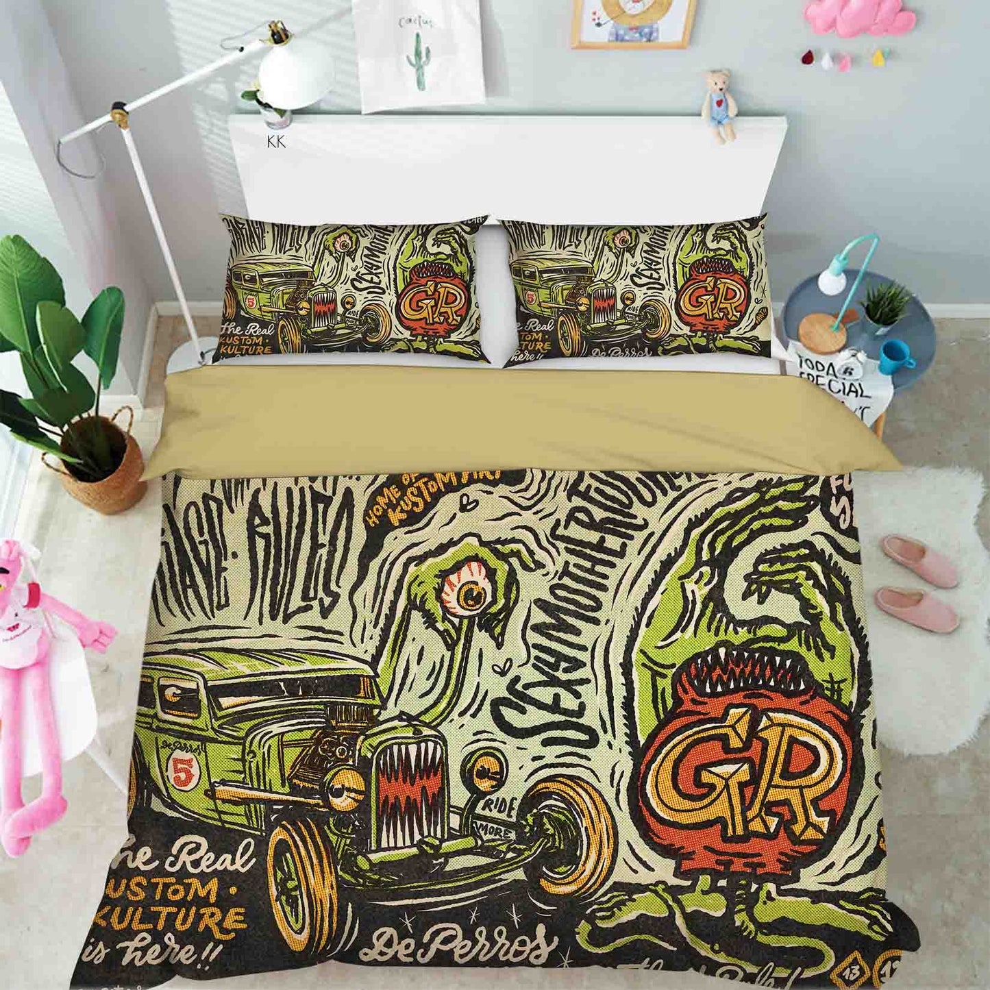3D Automobile Letter Hand Quilt Cover Set Bedding Set Duvet Cover Pillowcase 437