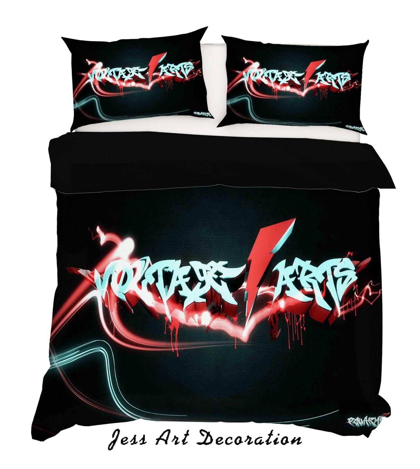 3D Black Graffiti Quilt Cover Set Bedding Set Pillowcases 80