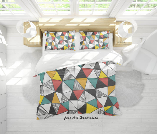3D Abstract Geometric Pattern Quilt Cover Set Bedding Set Duvet Cover Pillowcases 16