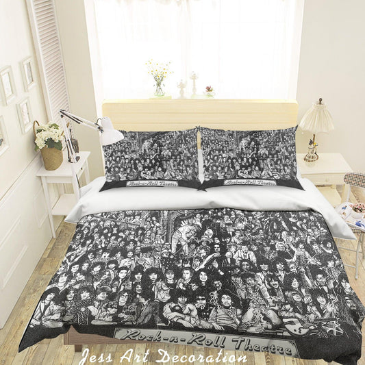 3D Band Rock N Roll Quilt Cover Set Bedding Set Pillowcases 74