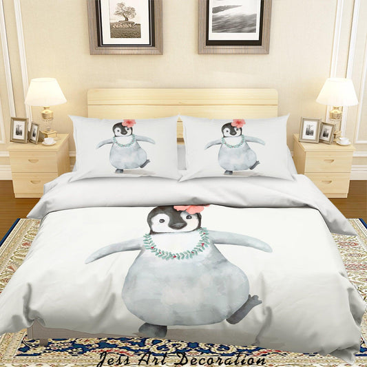 3D Baby Penguine Quilt Cover Set Bedding Set Pillowcases 100