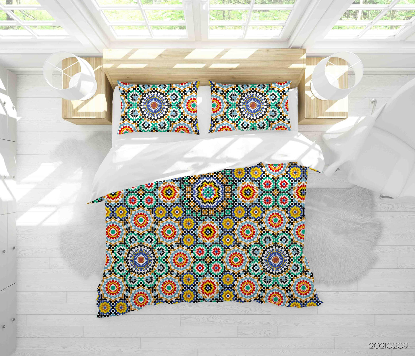 3D Abstract Geometric Floral Quilt Cover Set Bedding Set Duvet Cover Pillowcases 215