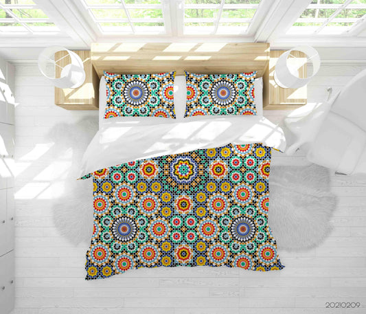 3D Abstract Geometric Floral Quilt Cover Set Bedding Set Duvet Cover Pillowcases 215