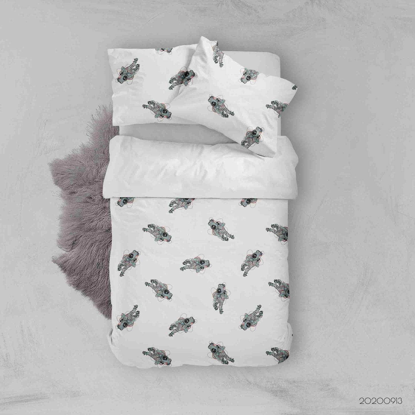 3D Astronaut Spacesuit Cosmonaut Space Colorful Illustration Quilt Cover Set Bedding Set Duvet Cover Pillowcases WJ 1807