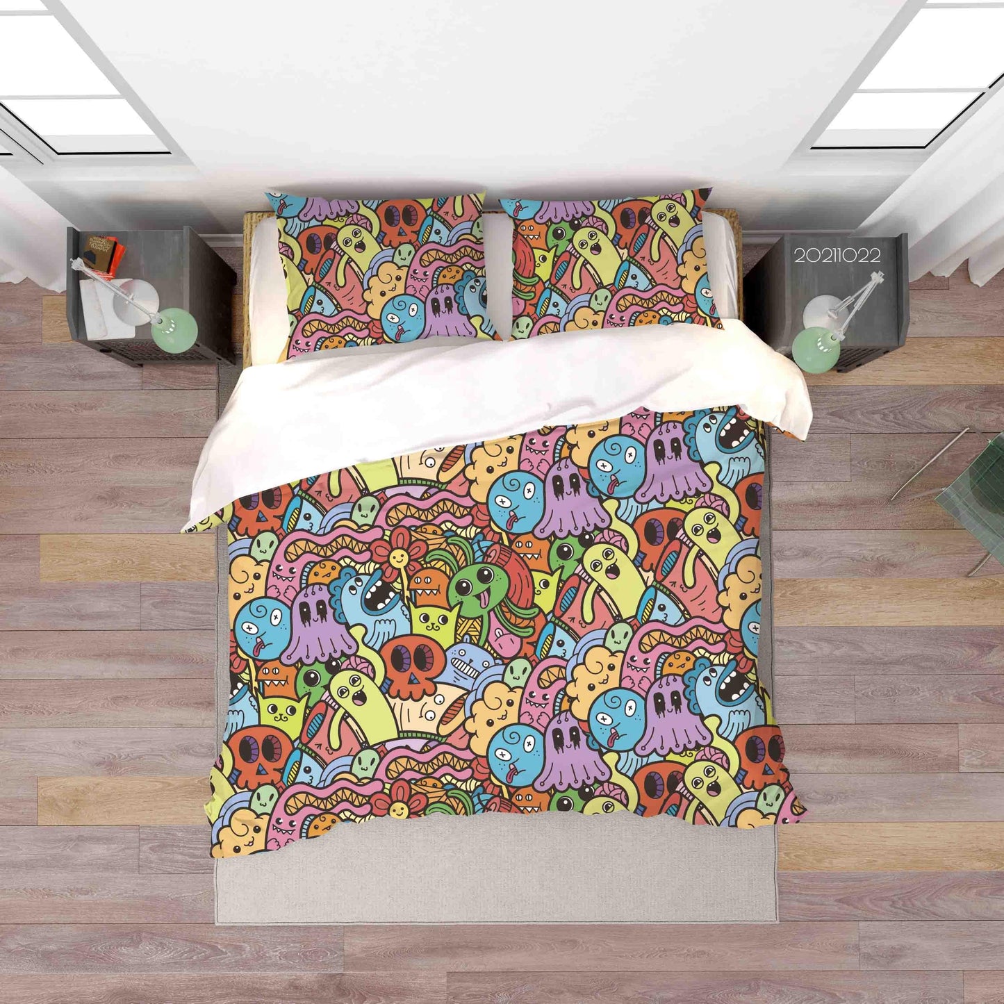 3D Abstract Monster Graffiti Quilt Cover Set Bedding Set Duvet Cover Pillowcases 29