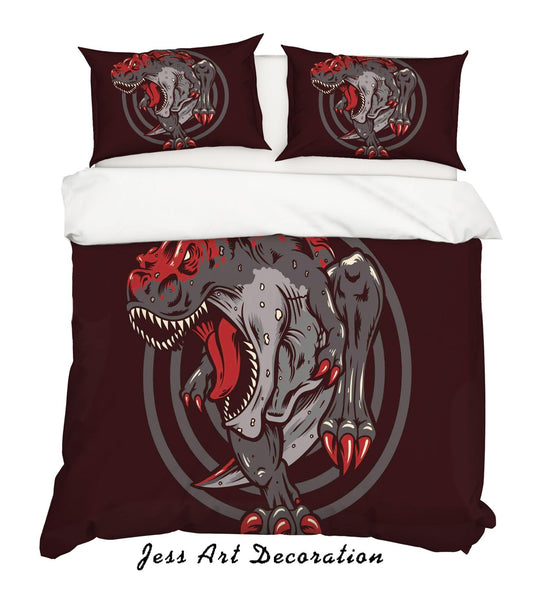 3D Cartoon Dinosaur Black Quilt Cover Set Bedding Set Pillowcases 79