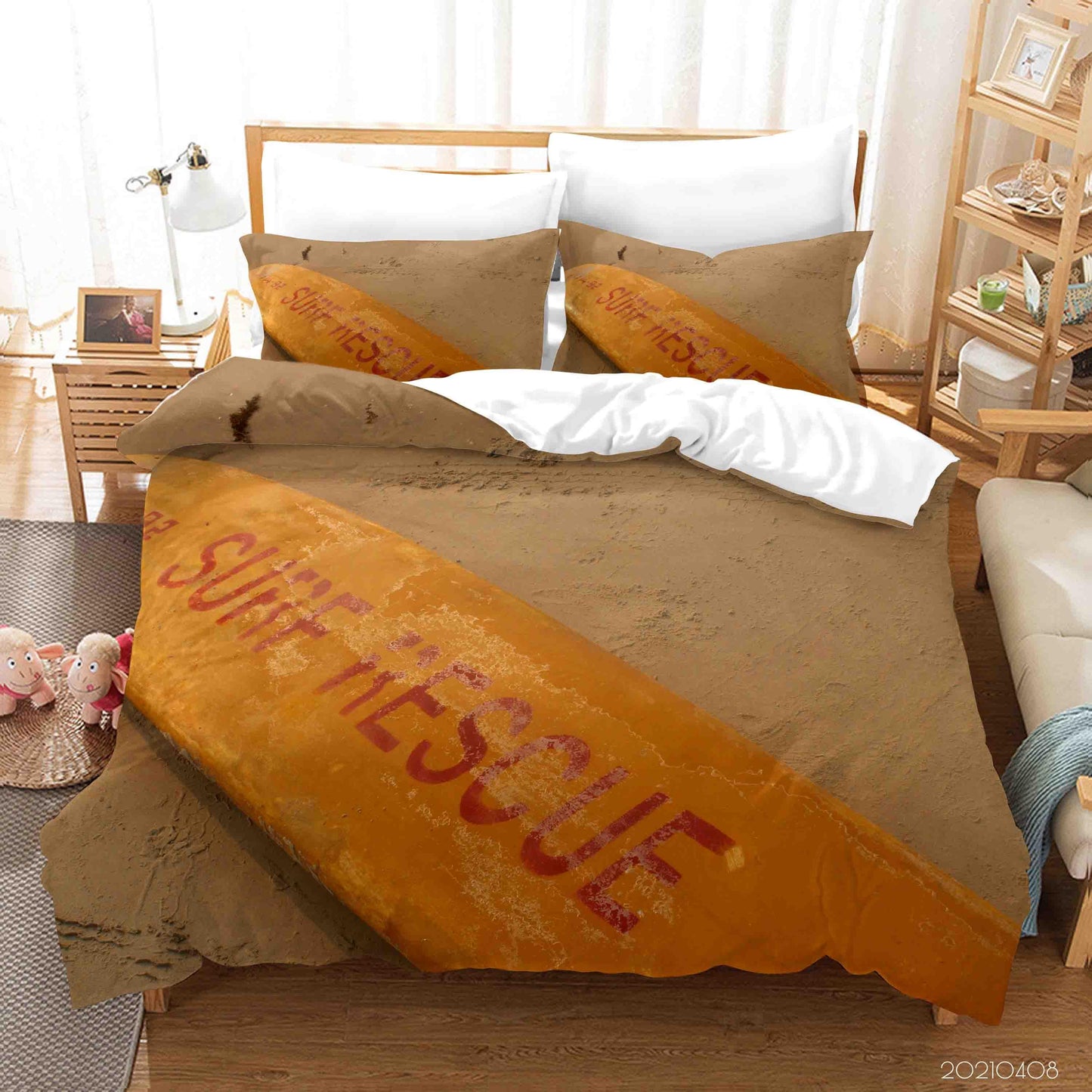 3D Beach Surfboard View Quilt Cover Set Bedding Set Duvet Cover Pillowcases 71
