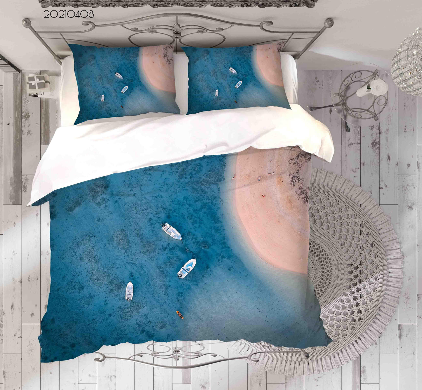 3D Blue Sea Ship Landscape Quilt Cover Set Bedding Set Duvet Cover Pillowcases 43