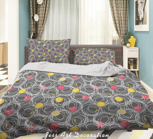 3D Abstract Vintage Leaves Apple Pattern Quilt Cover Set Bedding Set Duvet Cover Pillowcases WJ 4002