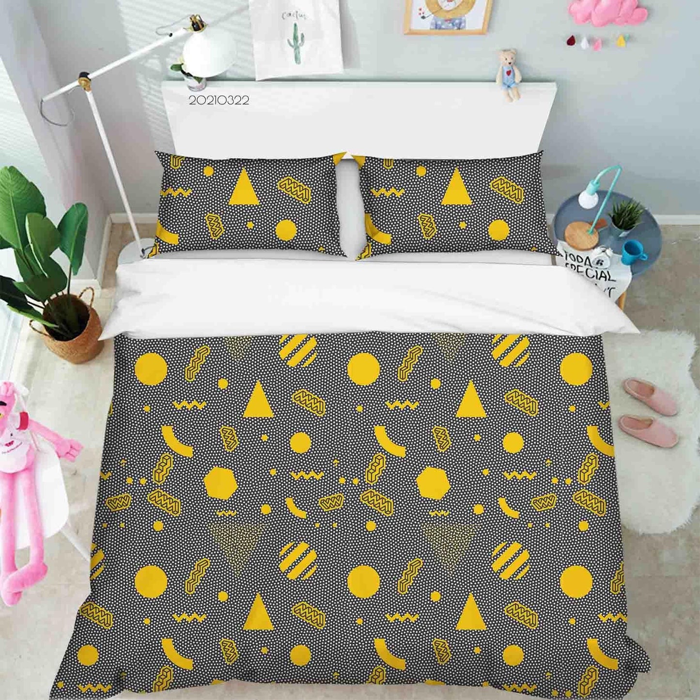 3D Abstract Geometric Pattern Quilt Cover Set Bedding Set Duvet Cover Pillowcases 126