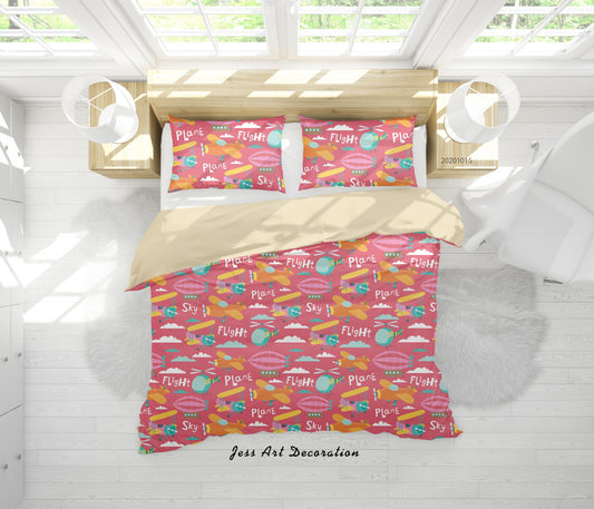 3D Cartoon Planes Pattern Quilt Cover Set Bedding Set Duvet Cover Pillowcases WJ 9668
