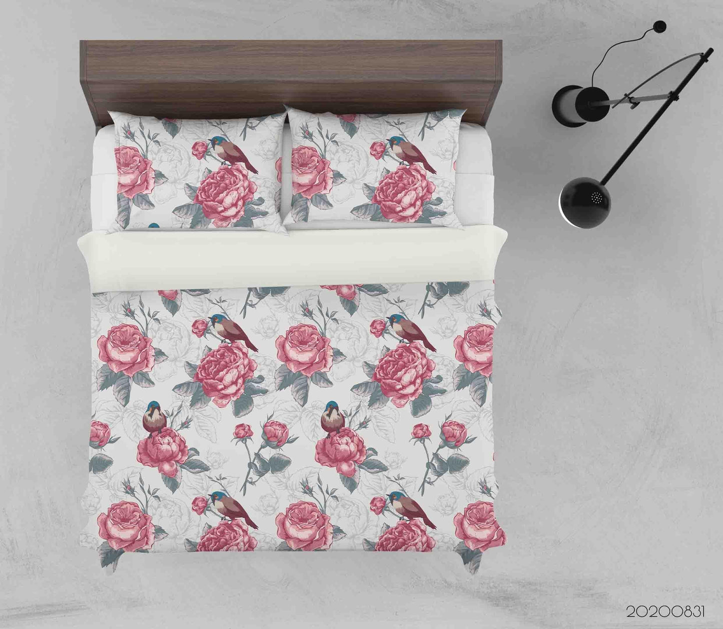 3D Botanical Floral Pattern Roses Birds Quilt Cover Set Bedding Set Duvet Cover Pillowcases WJ 3406