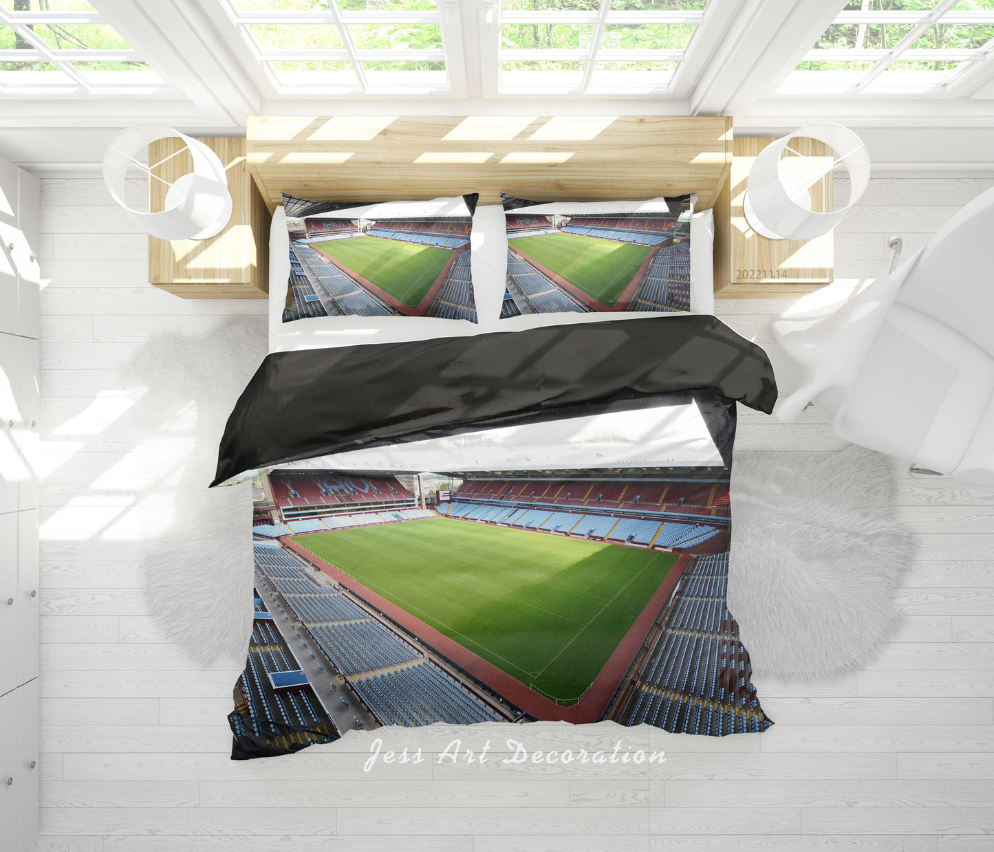 3D Aston Villa Football Field Sky Quilt Cover Set Bedding Set Duvet Cover Pillowcase 896