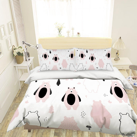 3D Cartoon Bear Quilt Cover Set Bedding Set Pillowcases 99
