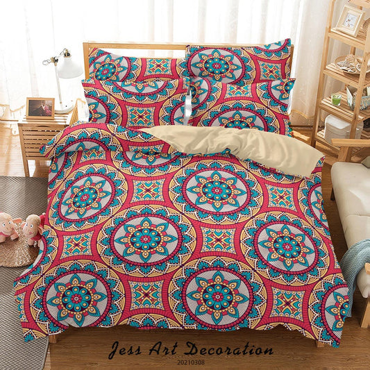 3D Abstract Blue Geometric Floral Quilt Cover Set Bedding Set Duvet Cover Pillowcases 28