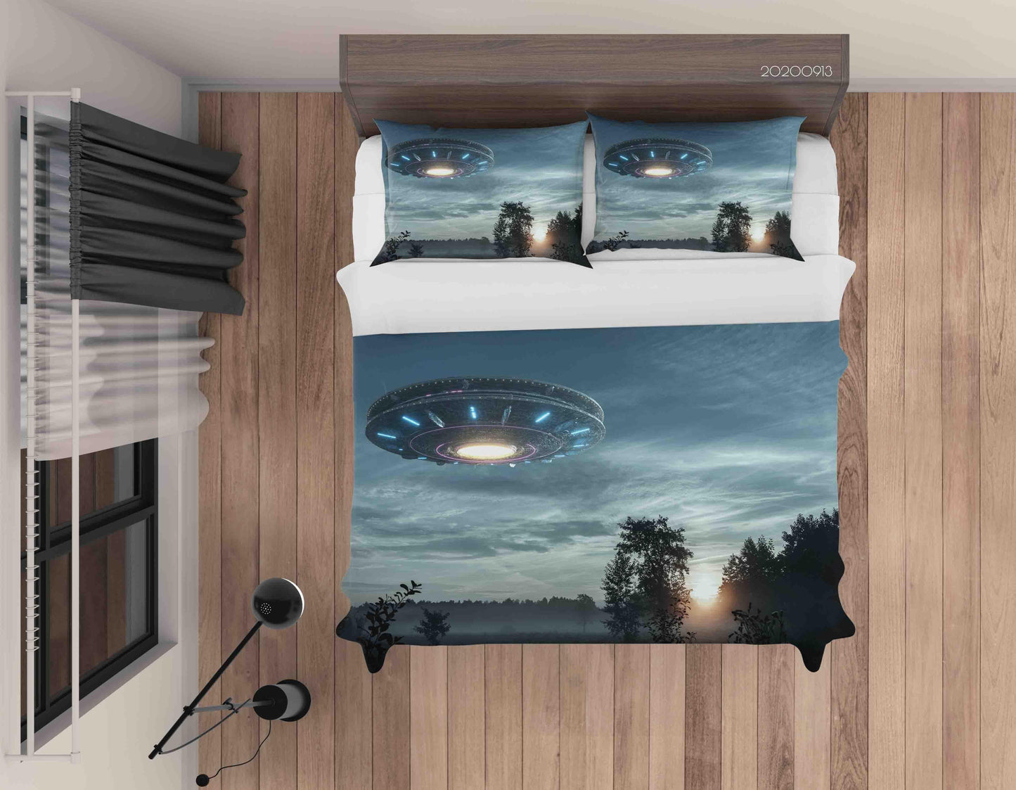 3D Alien Space Shift Floating Sky Quilt Cover Set Bedding Set Duvet Cover Pillowcases WJ 1805