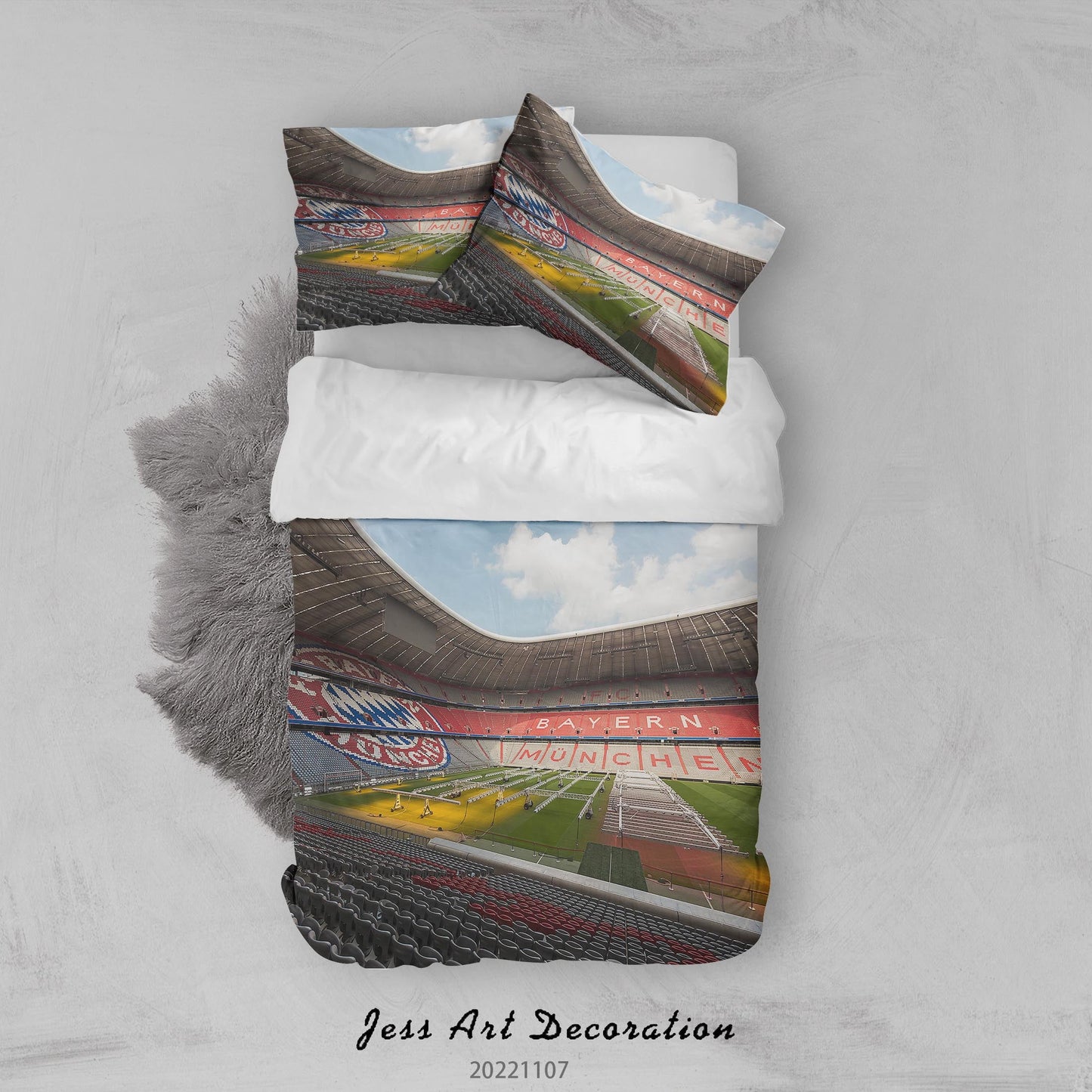 3D Bayern Munich Football Field Quilt Cover Set Bedding Set Duvet Cover Pillowcase 725