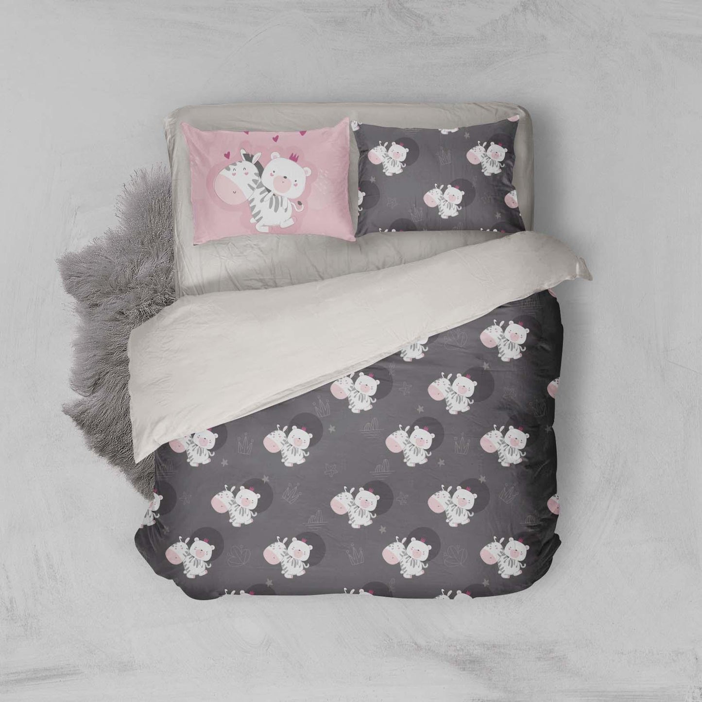 3D Black Zebra Bear Quilt Cover Set Bedding Set Pillowcases 69