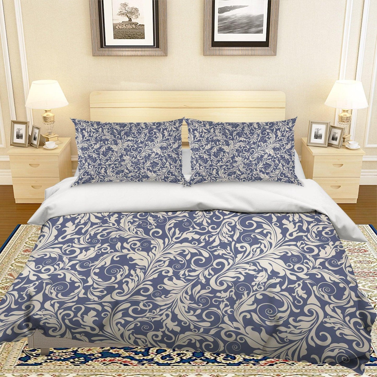 3D Blue Pattern Quilt Cover Set Bedding Set Pillowcases 217