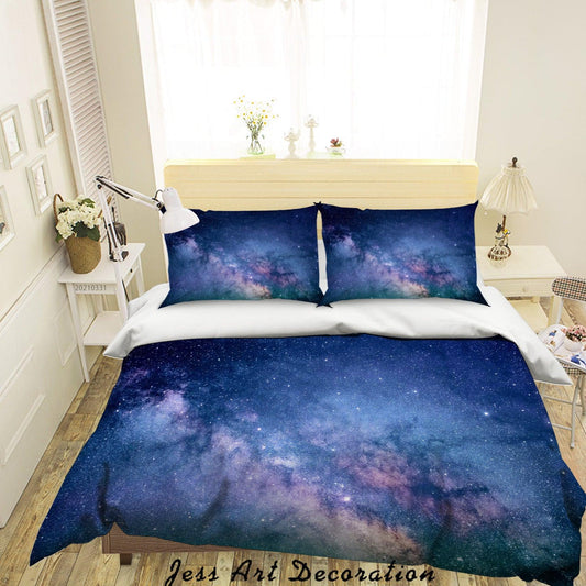 3D Blue Universe Starry Landscape Quilt Cover Set Bedding Set Duvet Cover Pillowcases 221