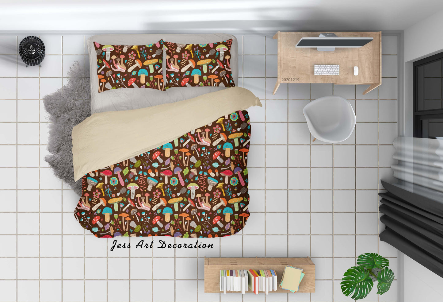 3D Cartoon Mushroom Pattern Quilt Cover Set Bedding Set Duvet Cover Pillowcases 10