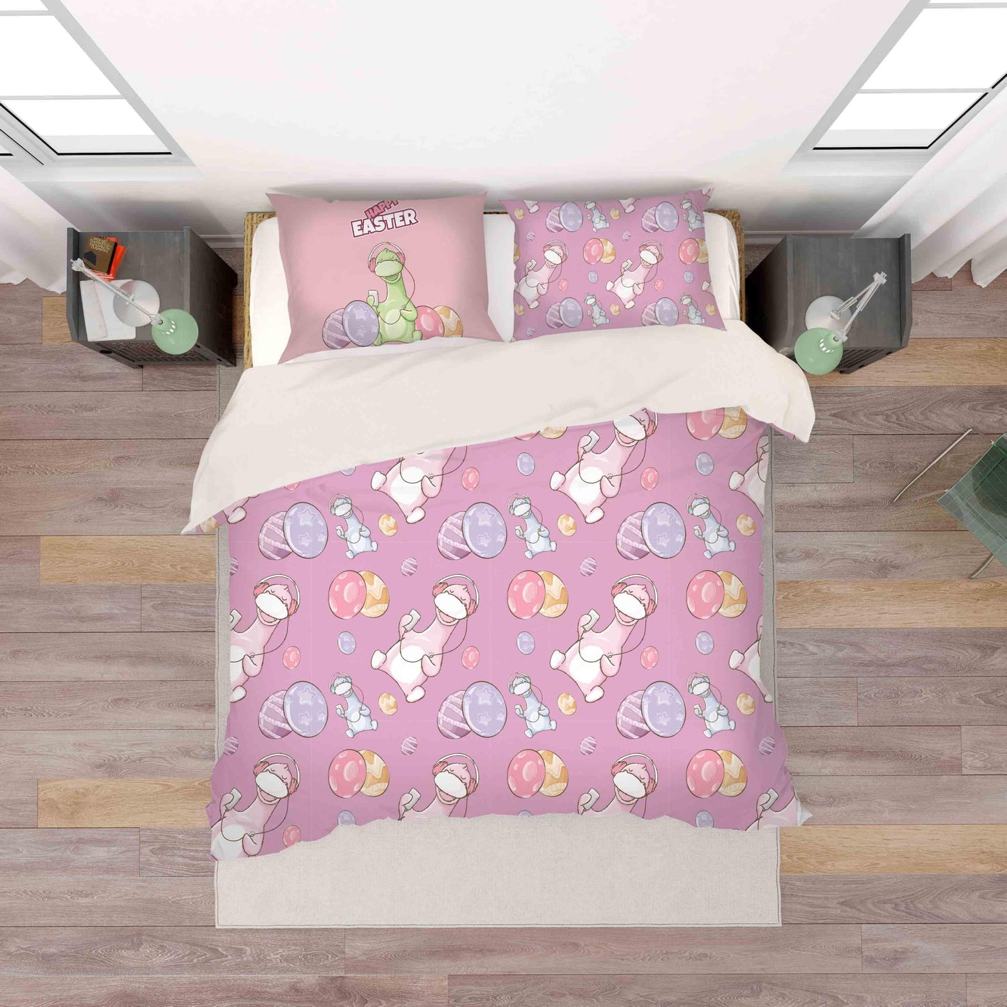 3D Cartoon Hippo Pink Quilt Cover Set Bedding Set Pillowcases 21