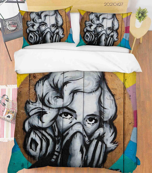 3D Abstract Character Artistic Graffiti Quilt Cover Set Bedding Set Duvet Cover Pillowcases 139